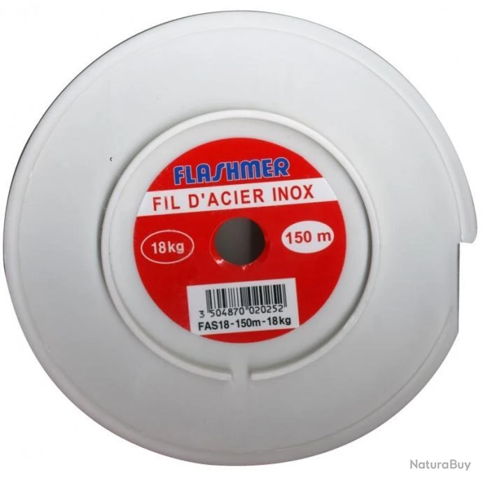 Fil Acier Tresse 7 Brins Inox - 150m - Flashmer 120KG 3 Fil Acier Tresse 7 Brins Inox - 150m - Flashmer 120KG