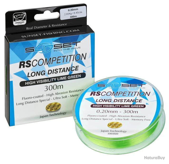 SUNSET Nylon Rs Competition Long Distance Hi-Visibility Lime Green 0,25Mm 300M 18/100-2KG 3 SUNSET Nylon Rs Competition Long Distance Hi-Visibility Lime Green 0,25Mm 300M 18/100-2KG
