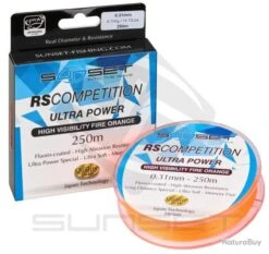 Nylons Sunset RS Compétition - Ultra Power Hi Visibility Fire Orange - 250 M - 0.45 Mm / 15 Kg