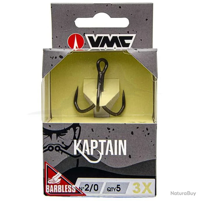 VMC 7557B Kaptain 3X Barbless 2/0 3 VMC 7557B Kaptain 3X Barbless 2/0