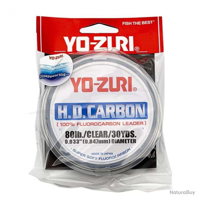 Yo-Zuri Fluorocarbon H.D. Carbon 80lb Transparent 3 Yo-Zuri Fluorocarbon H.D. Carbon 80lb Transparent