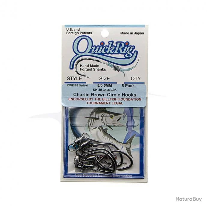 Charlie Brown Circle Hooks Swivel 5/0 3 Charlie Brown Circle Hooks Swivel 5/0