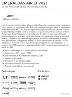 Emeraldas Air LT 2500 XH Moulinet Egi Daiwa -Aqua Peche Soldes Magasin 00002 Emeraldas Air LT 2500 XH Moulinet Egi Daiwa