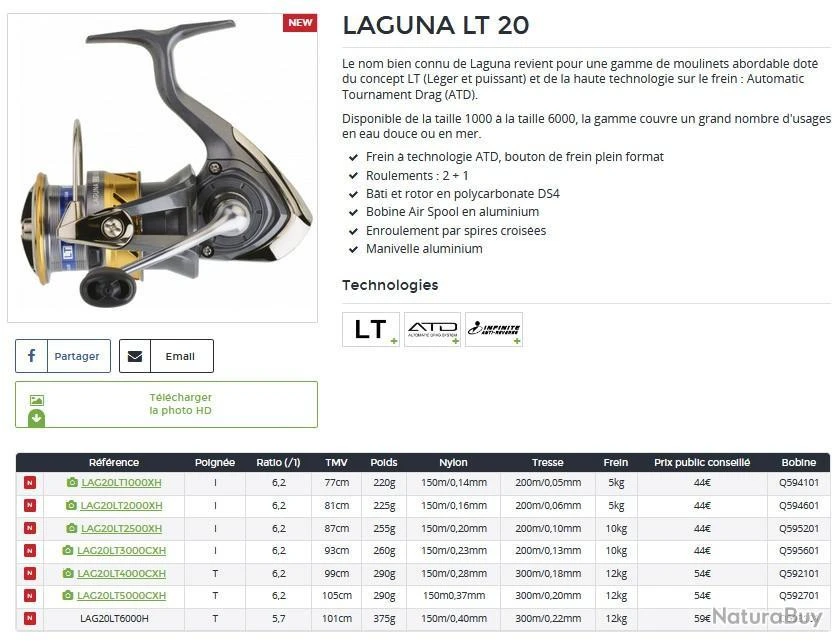 Laguna LT 2020 3000 CXH Moulinet Spinning Daiwa 4 Laguna LT 2020 3000 CXH Moulinet Spinning Daiwa – Image 2