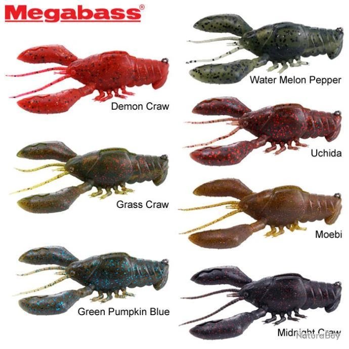 Leurre Megabass Sleeper Craw 3 5/8 Water Melon Pepper 4 Leurre Megabass Sleeper Craw 3 5/8 Water Melon Pepper – Image 2