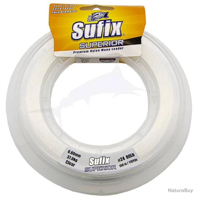 Sufix Nylon Superior 100m 80lb Transparent 3 Sufix Nylon Superior 100m 80lb Transparent